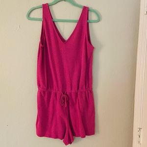 Old Navy hot pink terry cloth romper